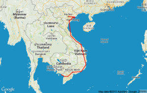 Unsere Route durch Vietnam